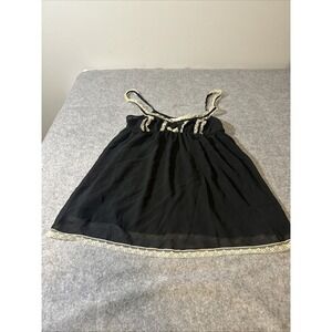 Victoria's‎ Secret Y2K Sheer Black Babydoll Camisole Lace Trim Size S/P Romantic